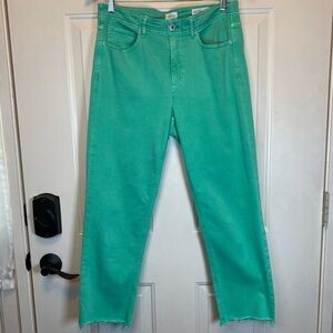 J. Jill Denim Green Jeans High-Rise Straight-Leg Crop Sz 8